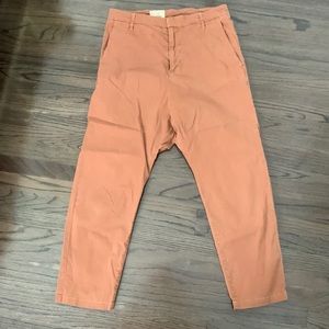 Nili Lotan * rust chino drop crotch cropped pants * size 6